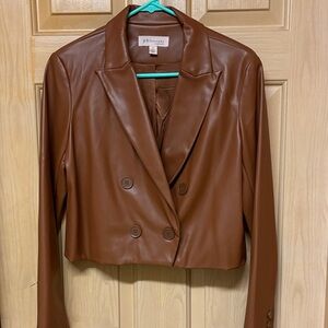 Philosophy Tan Double-Breasted Blazer